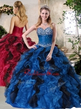 2016 Top Selling Ball Gown Multi Color Sweet 16 Dresses with Beading and Ruffles QDDTO1002-3FOR 