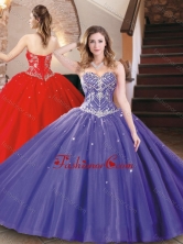 Best Selling Tulle Beaded Sweet 16 Dress in Purple for 2016 XFQD1043FOR