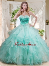 Elegant Floor Length Big Puffy Quinceanera Dress with Beading and Ruffles Layers SJQDDT703002FOR