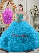 Exclusive Beaded Bodice and Ruffled   Sweetheart Quinceanera Dress in Baby   Blue SJQDDT519002FOR
