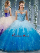Exclusive Beaded and Ruffled Organza Quinceanera Gown in Gradient ColorSJQDDT569002FOR