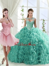 Fashionable Brush Train Detachable Quinceanera Dresses with Beading and Rolling FlowerSJQDDT553002FOR