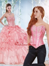 Modest Visible Boning Organza Detachable Quinceanera Dress with Beaded Bodice SJQDDT534002AFOR 