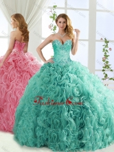 Popular Rolling Flower Mint Detachable Quinceanera Dresses with Brush TrainSJQDDT561002FOR