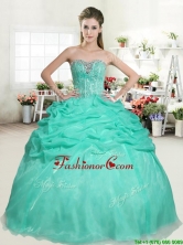 Romantic Apple Green Sweet 16 Dress with Beading and Pick Ups YYPJ051-1FOR