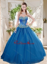 Romantic Big Puffy Blue Quinceanera Dress with Beading and Appliques SJQDDT720002FOR