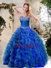 Simple A Line Sweetheart Quinceanera Gowns with Beading and Ruffles SJQDDT396002-1FOR