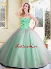 Simple Ball Gown Beading Quinceanera Dresses in Apple Green SJQDDT384002-1FOR