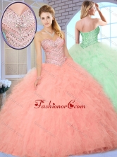 Simple Ball Gown Quinceanera Dresses with Beading and Ruffles SJQDDT376002FOR