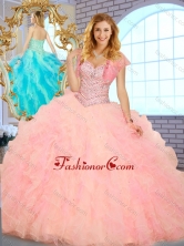 Simple Ball Gown Sweetheart Quinceanera Dresses with Beading and Ruffles SJQDDT378002-1FOR