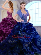SimpleBrush Train Ruffles and Appliques Quinceanera Dresses in Royal Blue QDDTM1002-2FOR