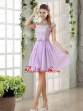 2015 Chiffon Dama Dress with Ruching Bowknot BMT010EFOR