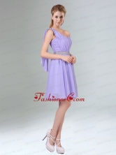 2015 Sassy Beaded and Ruched Short Dama Dress in Lavender BMT005BFOR