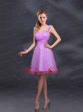 A Line Straps Appliques Dama Dresses in Lilac BMT015AFOR