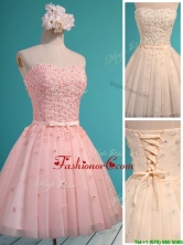 Exquisite Applique and Beaded Sweetheart Dama Dress in Mini Length BMT0125FOR