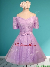 Fashionable Off the Shoulder Short Dama Dress with Bowknot BMT0123BFOR