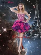 Fashionable Short Sweetheart Dama Dresses with Beading and Ruffled Layers for Fall QDDTA103003FOR