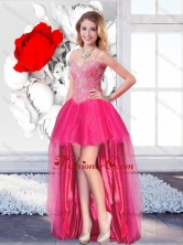 High Low Informal Dama Dresses with Straps for 2016 SJQDDT127004FOR