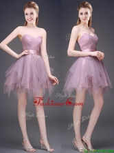 Hot Sale Lavender Short Dama Dress with Ruffles and Belt BMT0116-2FOR