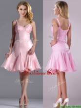Lovely Beaded Bust Straps Short Dama Dress in Baby Pink THPD234FOR