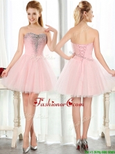 Lovely Beaded and Sequined Short Dama Dress in Baby Pink BMT0113FOR