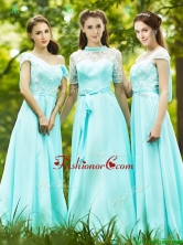 Lovely Chiffon Empire Long Dama Dress in Apple Green BMT0193FOR