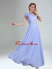 One Shoulder Belt Empire 2015 Appliques Dama Dress in Lavender BMT029EFOR