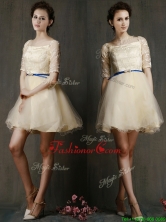 Romantic Square Half Sleeves Dama Dress with Sashes and Lace BMT0119BFOR