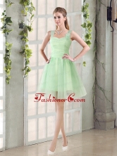 Ruching Organza A Line Straps Dama Dress with Lace Up BMT014DFOR