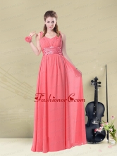 Super Hot Straps Floor Length Dama Dress with Belt BMT008EFOR