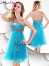 Sweet Short Baby Blue Dama Dress with Beading SWPD012FBFOR
