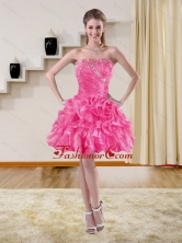 2015 Beautiful Beaded Strapless Dama Dresses with Ruffles XFNAO5822TZBFOR