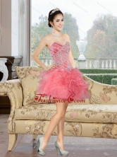 2015 Comfortable Mini Length Dama Dresses with Appliques and Ruffles QDDTC41004FOR