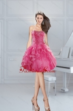2015 Gorgeous Pink Sweetheart Dama Dresses with Beading and Ruffles XFNAOA31TZBFOR