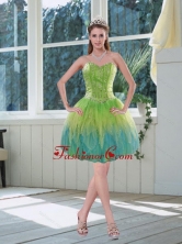 2015 Romantic Beaded Multi Color Sweetheart Dama Dress with Appliques  XFNAO5786TZBFOR