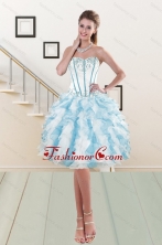 2015 Sweetheart Ruffled Dama Gown with Embroidery and Ruffles XFNAO056TZCFOR