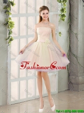 2016 Fall Sexy A Line Strapless Short Dama Dresses with Belt BMT014A-2FOR