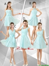 Beautiful A Line Ruched Dama Dresses in Light Blue BMT052FOR