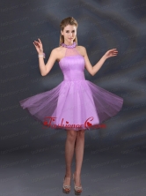Beautiful Lilac A Line Appliques Dama Dresses with Halter BMT015BFOR