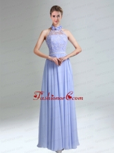 Belt and Lace Halter Empire Lace Up Dama Dress for 2015 BMT029BFOR
