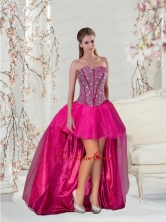 Detachable and Brand New High Low Dama Dress for 2015 QDDT001AFOR