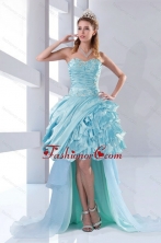 Discount Beaded Sweetheart High Low Ruffled Dama Dresses for 2015 XFNAO158TZBFOR