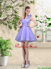 Elegant A Line Hand Made Flowers Dama Dresses with One Shoulder BMT054FOR
