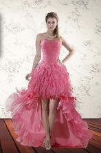 Exclusive Beaded High Low 2015 Dama Dresses with Ruffles XFNAO744TZBFOR