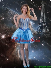 Exquisite Sweetheart Beaded Blue Dama Dresses with Mini Length  QDDTA89003FOR
