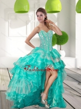 Fashionable Beading and Ruffled Layers High Low Dama  Dresses for 2015 QDDTA40003FOR