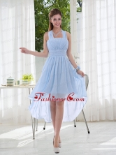 Halter Ruching 2015 Natural Chiffon Dama Dress BMT012CFOR 