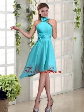 Halter Ruching and Hand Made Flowers Dama Dress BMT020FFOR 