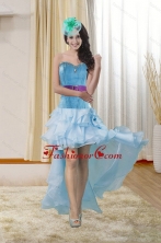 High Low Sweetheart Dama Gown with Ruffles and Beading XFNAO783TZBFOR
