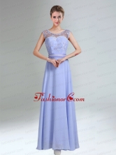 Lavender Scoop Belt and Lace  Empire 2015 Dama Dress BMT029DFOR 